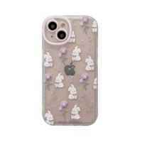 transparent little rabbit bear tpu case for iphone 13 pro max back phone cover for 12 11 pro x xs xr 8 7 plus se 2020 capa