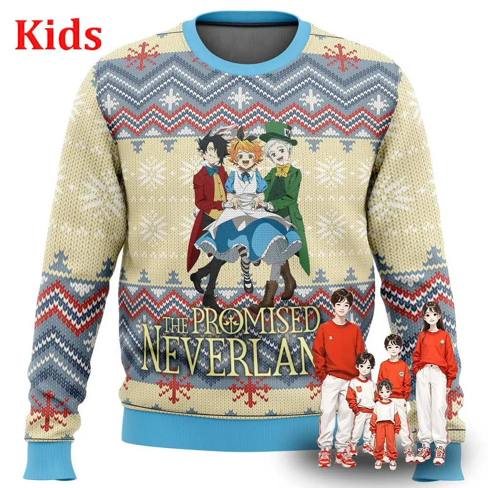 

Promised Neverland Alt Ugly Christmas Sweater Christmas Sweater Gift Santa Claus Pullover Kids 3D Sweatshirt And Top Autumn