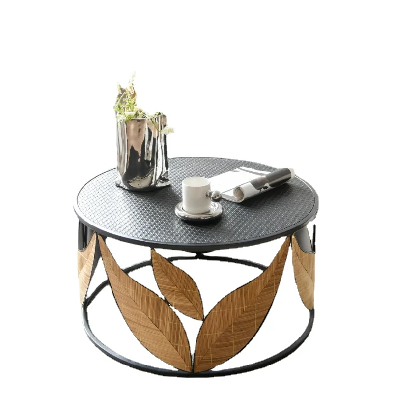

PQF Coffee Table Glass Living Room Home Small Apartment round Low Table