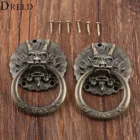 DRELD 2 шт. винтажная ручка голова дракона для мебели, дверная ручка для шкафа, комода, ручки для ящика, кольцевая ручка, мебель, шаровары 32*47 мм