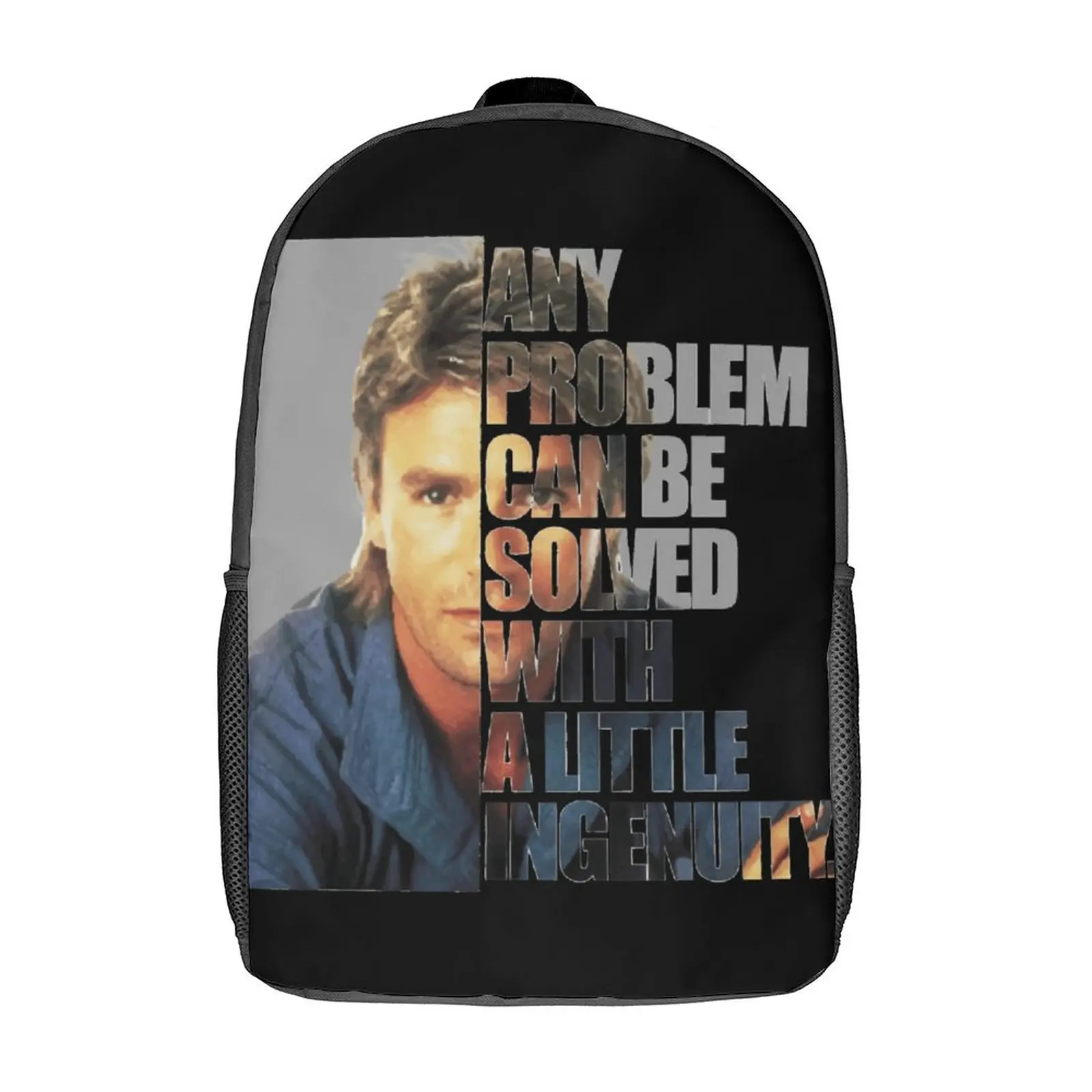 

MacGyver Said Any Problem Can Be Solved with A Little Ingenuity. Firm Cosy Blanket Roll17 Inch Shoulder Backpack Vintage Summer