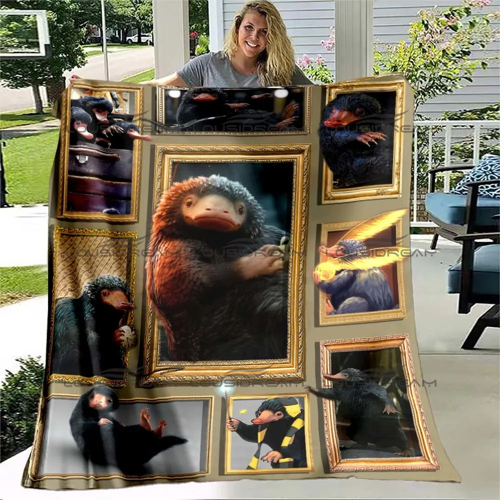 

Fantastic Beasts Niffler Throw Blanket Funny Rich Wealthy Money Dollar Fashion Harry Home Living Room Bedroom Magic Wizard Decor