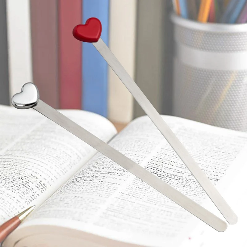 

Kawaii Fashion Love Heart Metal Bookmark For Student Book Holder Binder Index Divider Reader Stationery Office School Supplies