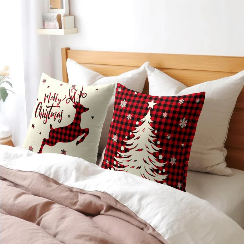 Набор наволочек с рождественскими елками из 2-х рождественских рогов лося оленя