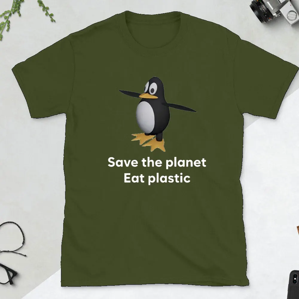 Забавная хлопковая футболка с надписью Save The Earth Eat симпатичная графическая