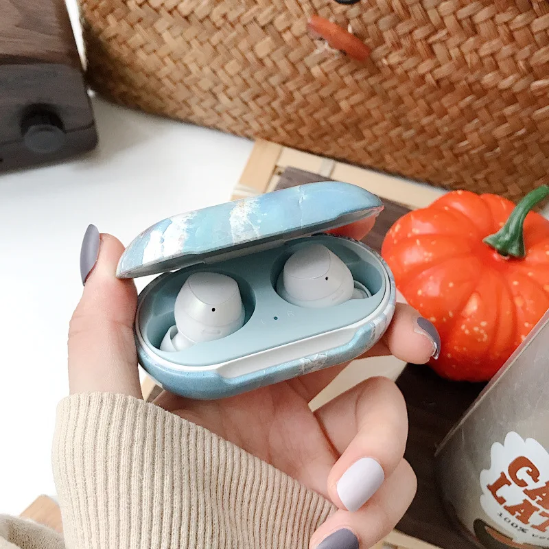 

For Samsung Galaxy Buds Plus Case Luxury Glossy Marble Pattern Earphone Case For Samsung Buds Plus + Hard TWS Headphone Cover