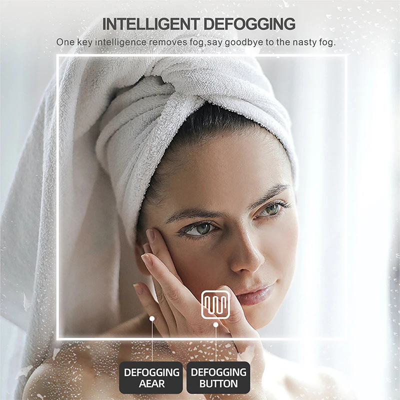 Умное зеркало для ванной 60 см 23 62 дюйма с подсветкой без рамки серебристое