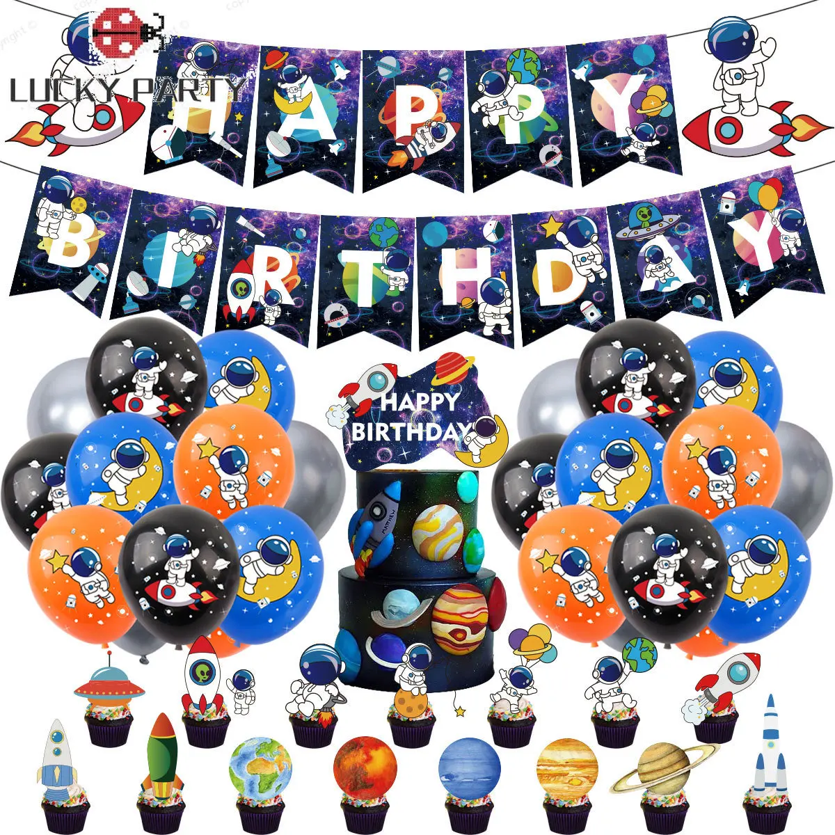 

12inchSpace Party Astronaut Rocket Balloon Foil Balloon Galaxy Theme Party Baby Shower Birthday Party Decoration Balloon Helium