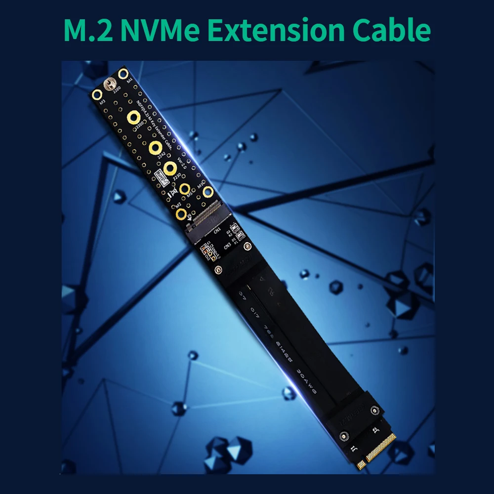 Кабель-продлитель M.2 NVMe SSD для твердотельного накопителя с поддержкой M-key высокой скорости, расширенная линия, поддержка 2230/2242/2260/2280.