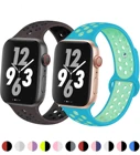 Ремешок силиконовый для Apple Watch band 44 мм 40 мм 45 мм 41 мм 38 мм 42 мм 44 42 38 40 45 мм, браслет для наручных часов iWatch Series 3 4 5 6 se 7