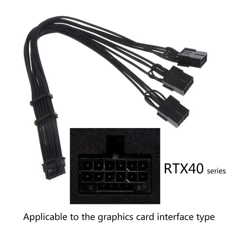 

Серия RTX40 16-контактный штекер к 3x8Pin Женский Кабель питания PCI-E ЦП GPU разветвитель питания кабель адаптера видеокарты