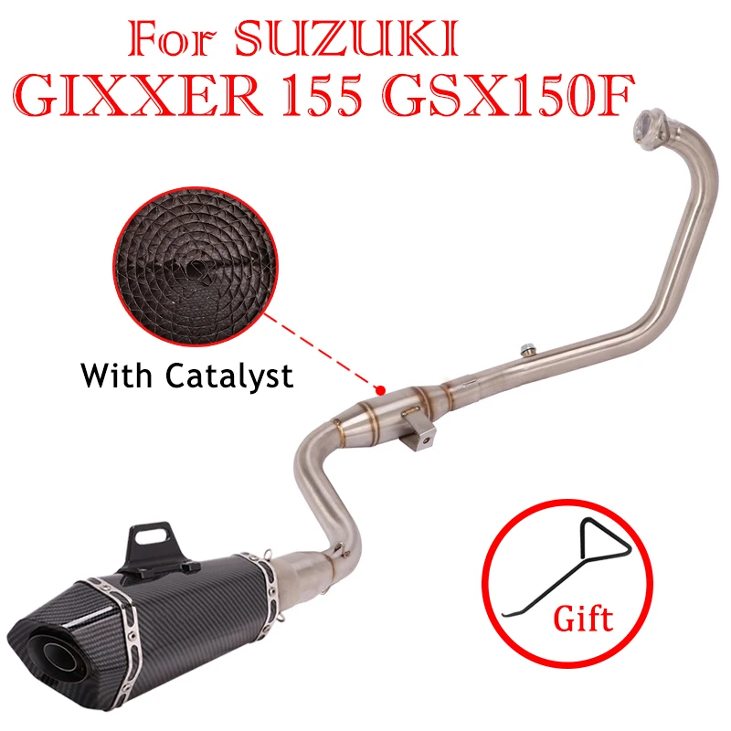 

For SUZUKI GIXXER155 GIXXER 155 GSX150F Intruder 150 Motorcycle Exhaust AK Muffler Escape Modified Front Link Pipe Catalyst