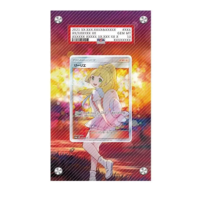 Фото Карта Pokemon Erika Lillie Lisia Cynthia Marnie, расширенная художественная витрина PSA, коллекционная карточка, расширенная стойка для рисования, подарок №5