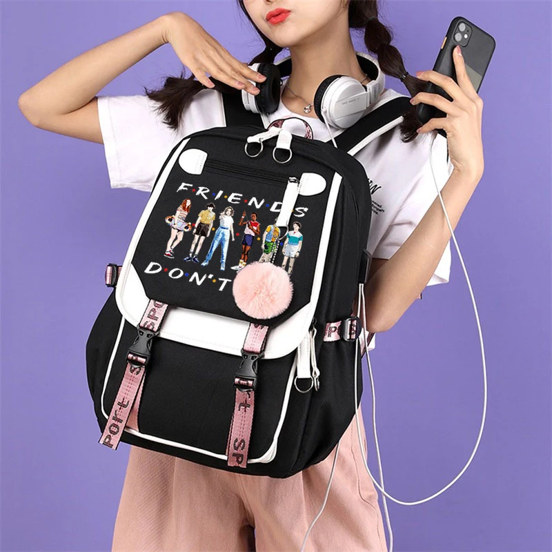 

Anime Stranger Things Backpack Large Capacity School Bags for Teenage Girls Bookbag Travel Knapsack Students Bagpack Men Mochila