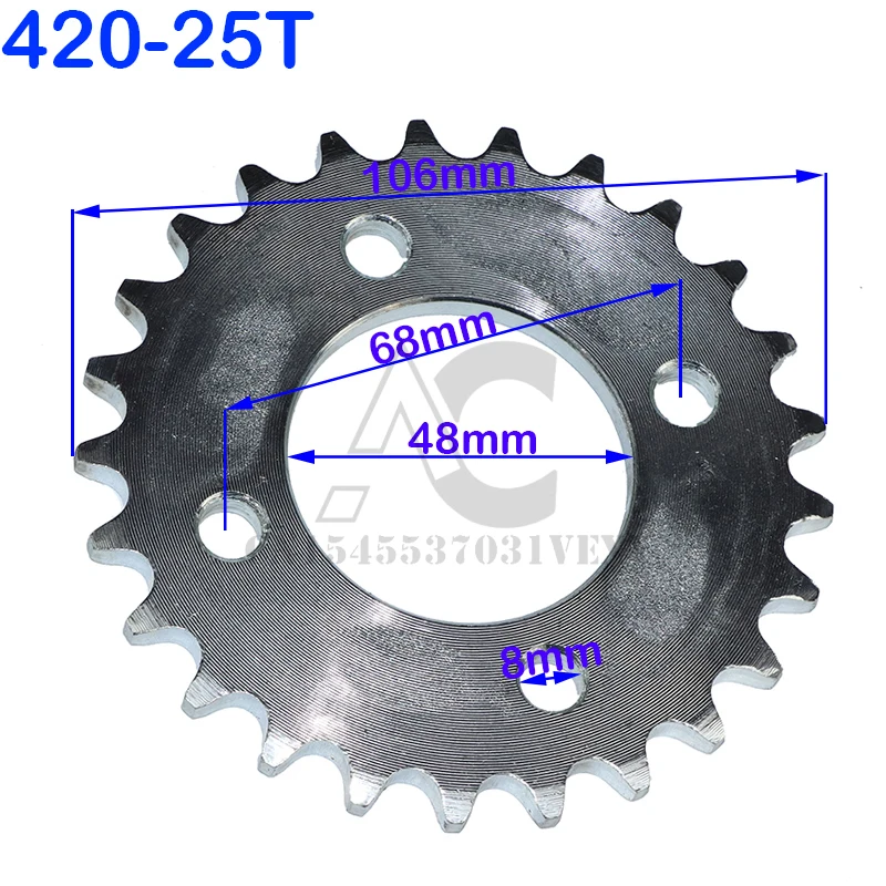 

420/428 цепь 25T/31T/32T/37T/39T/42T/48T зубчатая звездочка мотоцикла задняя звездочка для питбайка 110cc 125cc 140cc