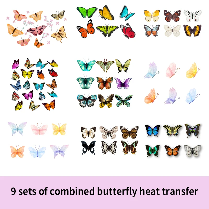 

A Set Of Butterfly Heat Transfer Stripe DIY Decoration Fashion Female Skirt T-shirt Printing Fusible Washing Iron On Patches