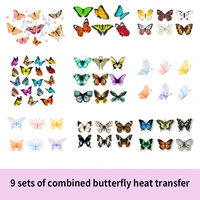 a set of butterfly heat transfer stripe diy decoration fashion female skirt t shirt printing fusible washing iron on patches