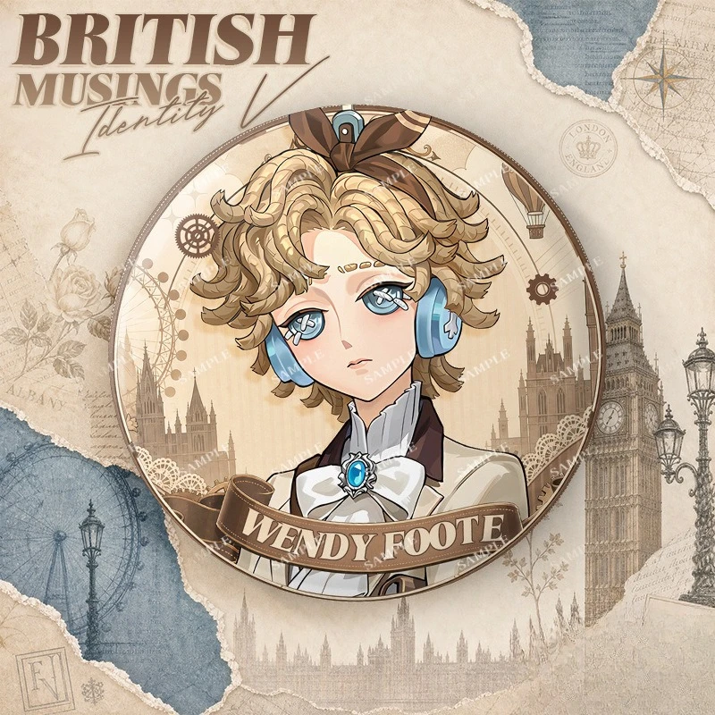 Фото Значок-брошь Game Identity V из серии British Musings Double Flash с Эммой Вудс, Орфеусом, Альва Лоренцем для фанатов, коллекционный подарок №5