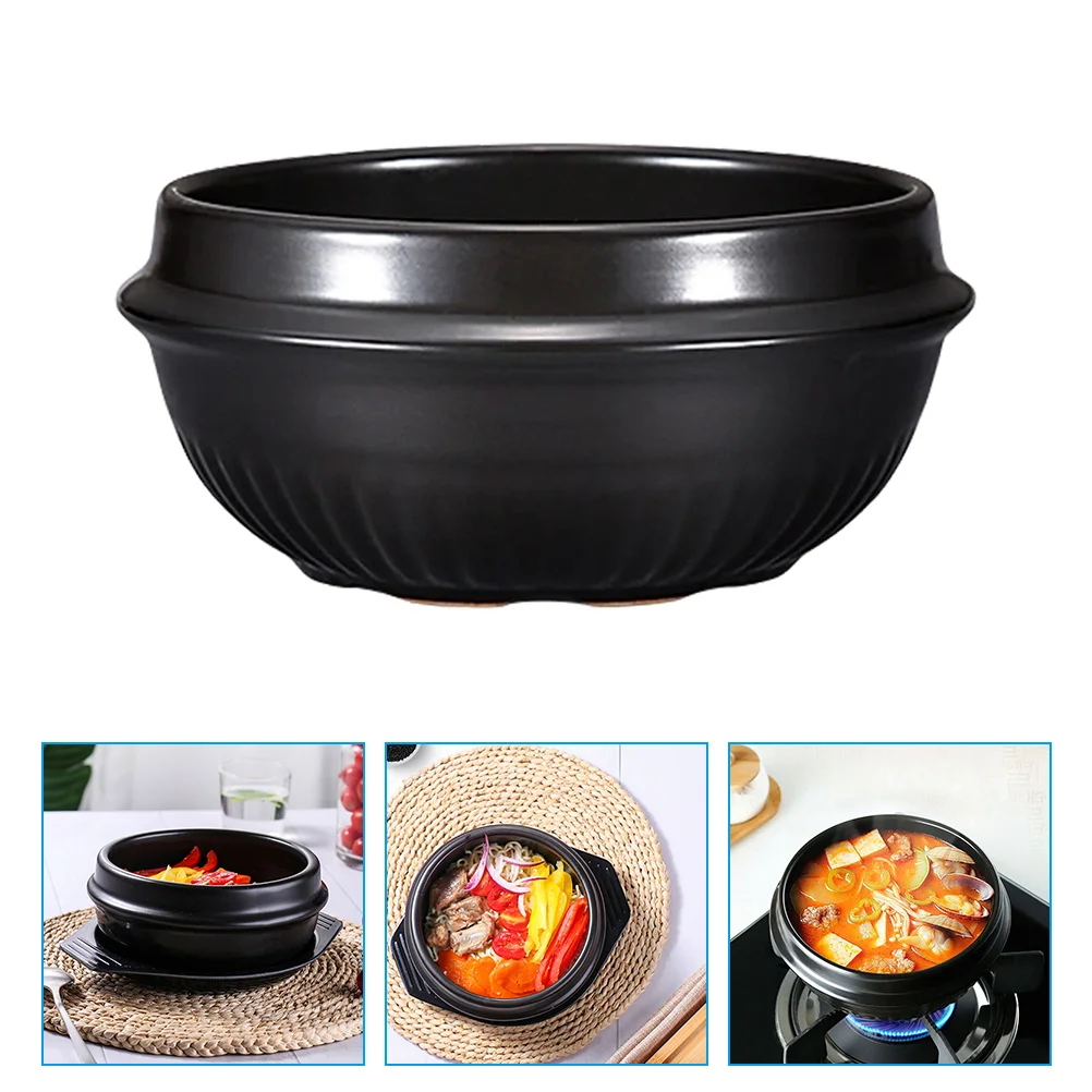 

Ceramic Reusable Daily Use Handle Stew Pot Ceramic Pot Heat Resistant Casserole Soup Pot for Home Kitchen Daily Cooking