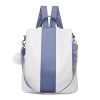 new leisure soft leather womens anti theft backpack fashion contrast color single shoulder portable trend designer handbag