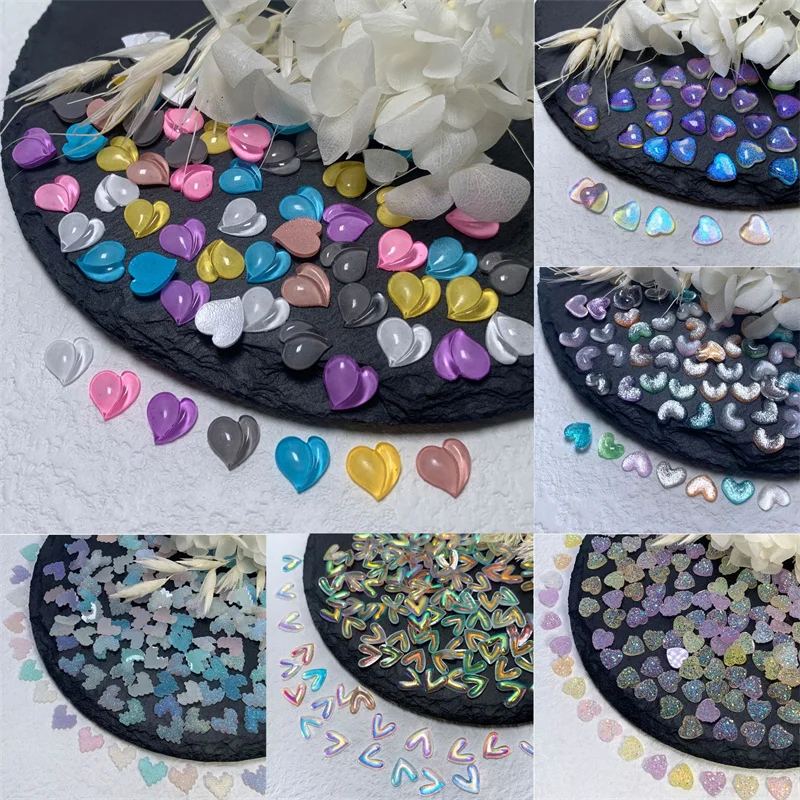 

20pcs Sweet Peach Heart Series Nail Art Charms 3D Kawaii Resin Nail Rhinestones Accessories DIY Manicure Ornament Decorations