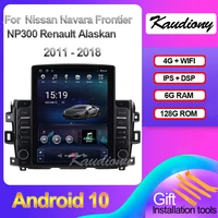 kaudiony tesla style android 10 0 for nissan navara frontier np300 car dvd multimedia player auto radio gps navigation 2011 2018