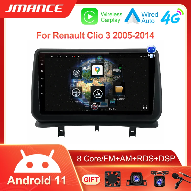 Android 11 AI Voice 3D For Renault Clio 3 CLIO 3 2005-2014  