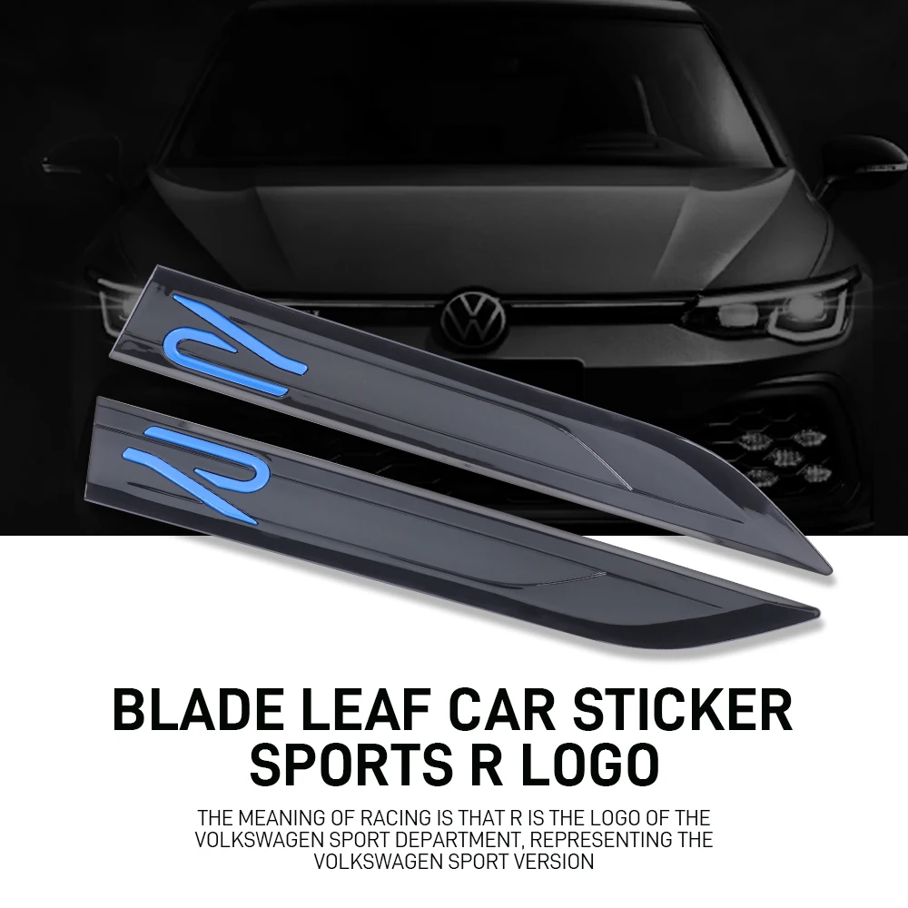 Фото Эмблемы ABS R, наклейки на боковые крылья автомобиля, аксессуары для Volkswagen Polo, Golf, Scirocco, Touran, Touareg, Rline, Tcross, Tiguan, GTI №2