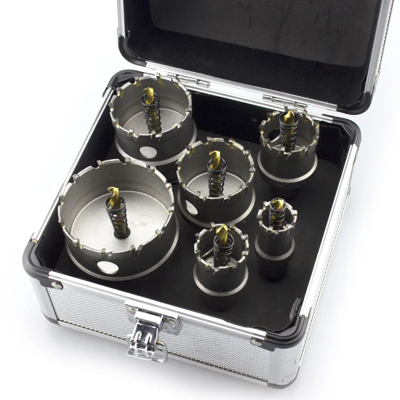 

Набор сверл для кольцевой пилы с титановым покрытием, твердосплавная кобальтовая резка из нержавеющей стали, железа, металла,6 шт., Набор нас...