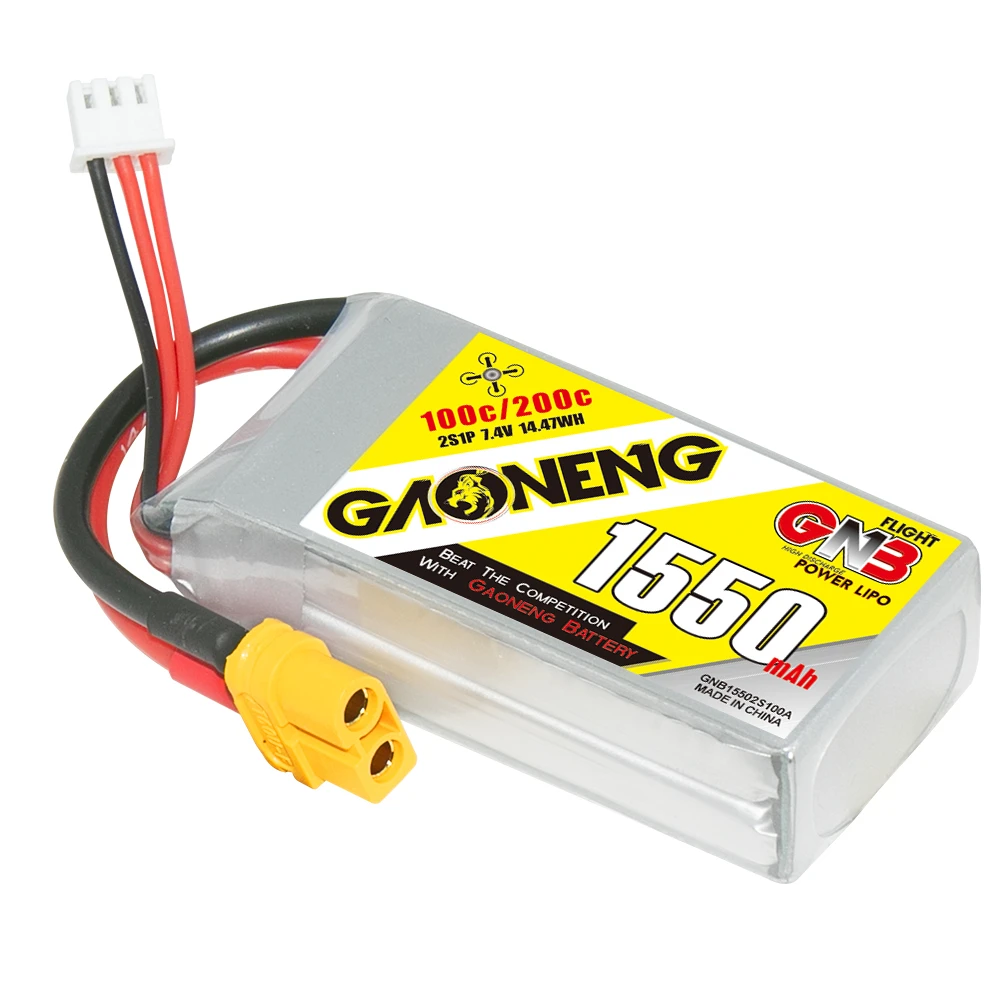 Аккумулятор Gaoneng GNB 1550 мАч 7 4 В 100C 2S1P Lipo с разъемом XT60 для радиоуправляемого