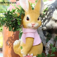 garden outdoor animal rabbit sculpture pendant garden bonsai ornaments resin crafts creative animal ornaments
