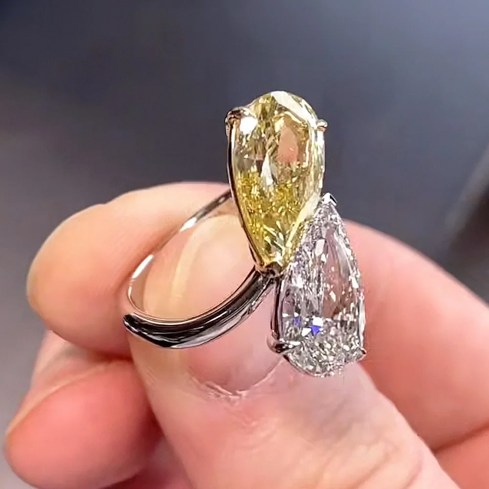 Женское Обручальное кольцо из серебра 100% пробы с топазом