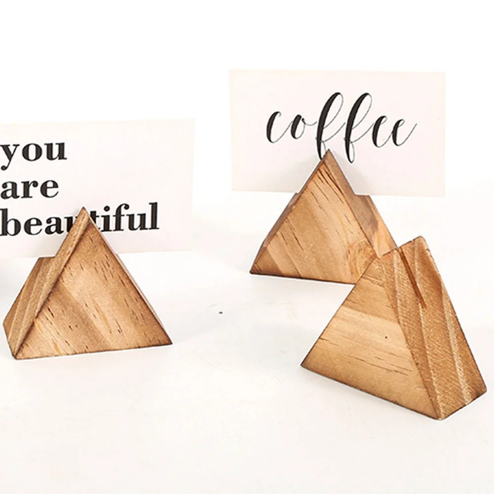 

5pcs Wooden Business Card Stands Wooden Postcard Bases Name Cards Display Stands Wood Bases