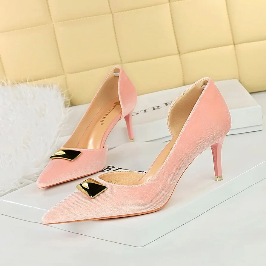 Туфли BIGTREE женские на шпильке 7 см дизайнерские роскошные туфли с металлической