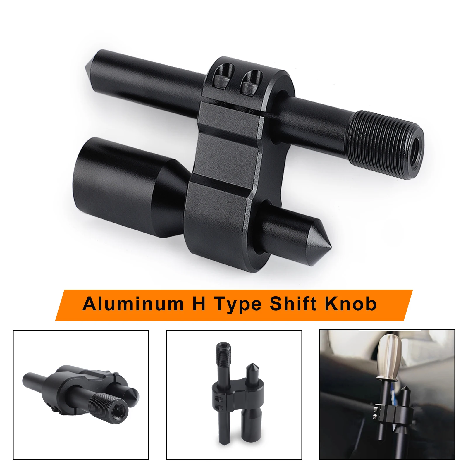 

Car Aluminum Shift Knob H Type Universal Extension Adjustable Extender Gear Shifter With Three Adapters 8MM 10MM 12MM