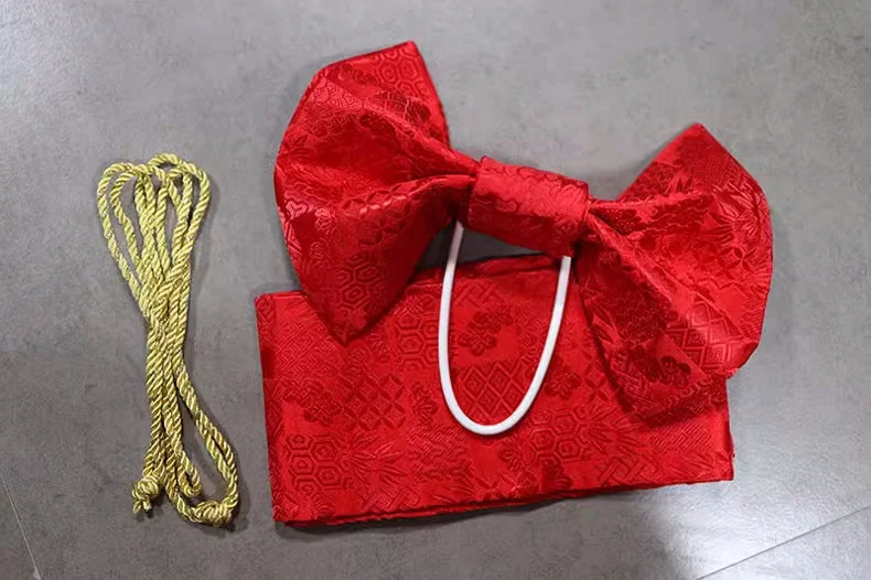 Японское кимоно Оби для девочек парчовый пояс с галстуком-бабочкой в стиле ретро