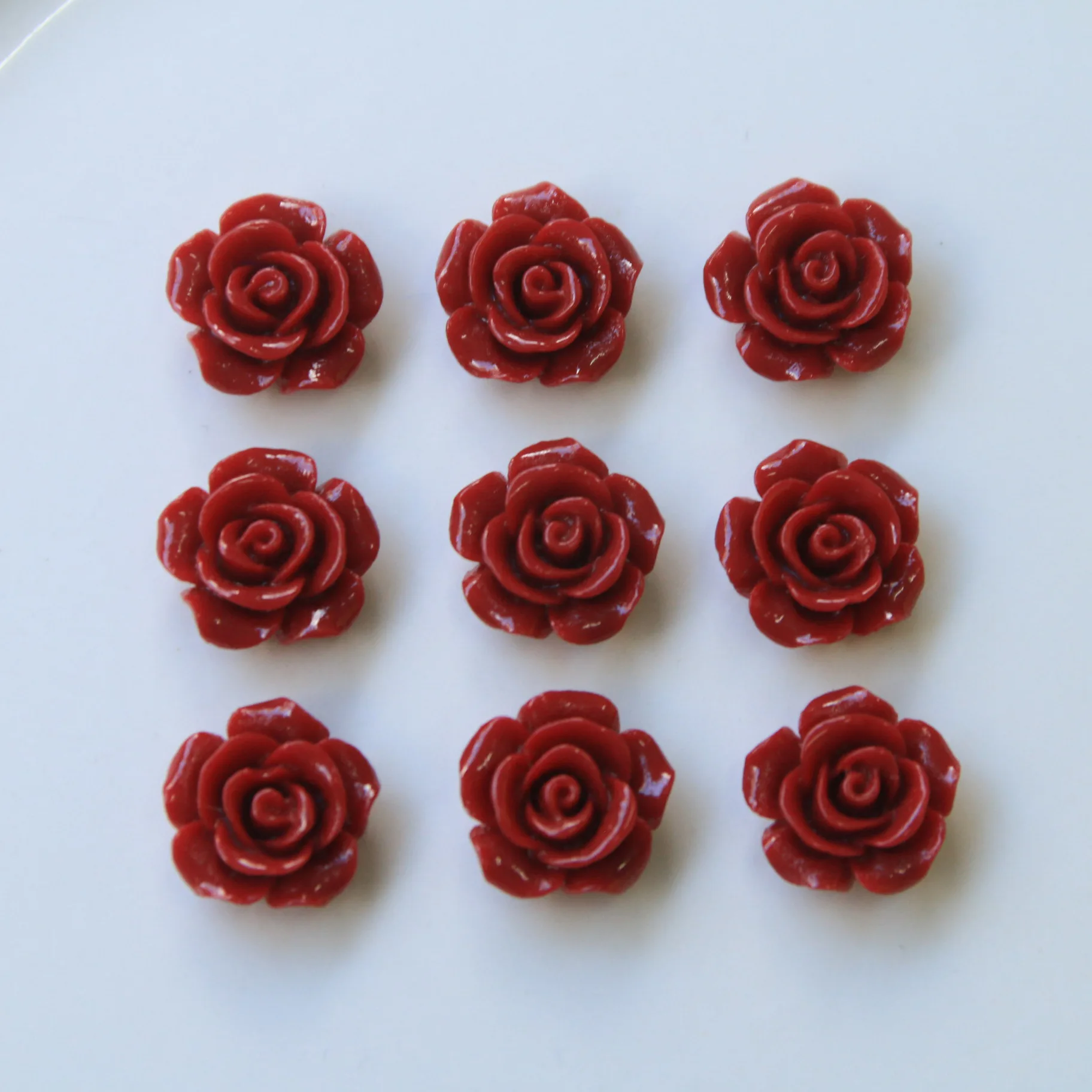 

10pcs french vintage romantic red rose flowers diy resin accessories Resin Flower Crafts For DIY Jewelry Making Accessories
