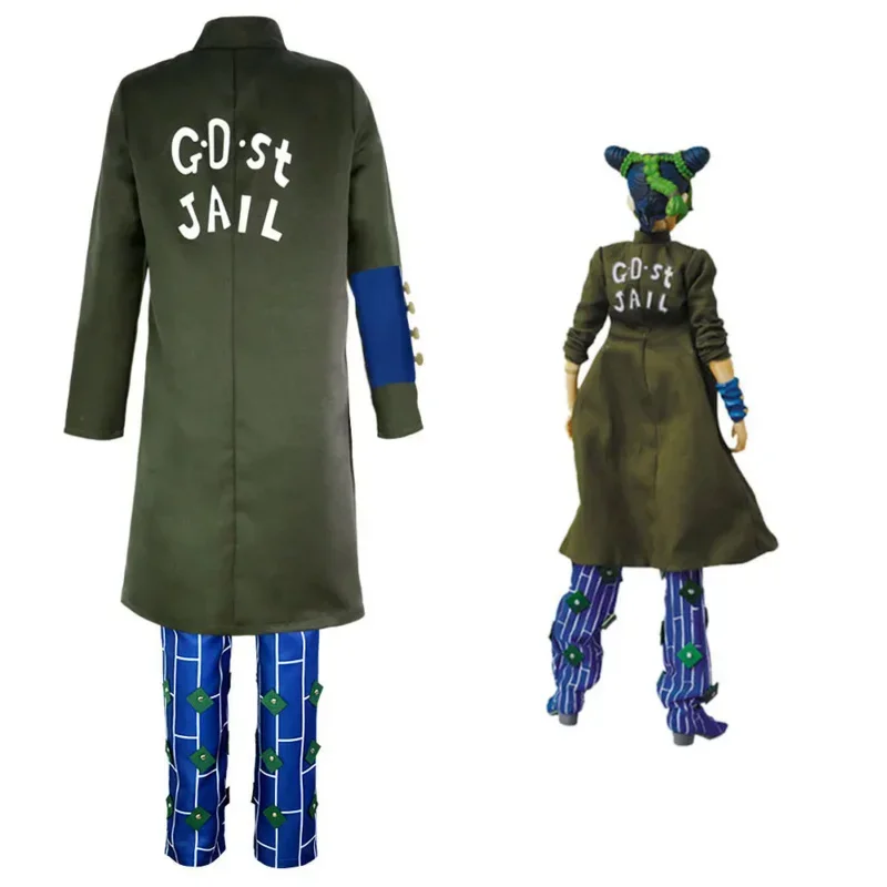 Coslan аниме JoJo's Bizarre Adventure Jolyne Cujoh Kujo Косплей Костюм Одежда парик волосы Хэллоуин