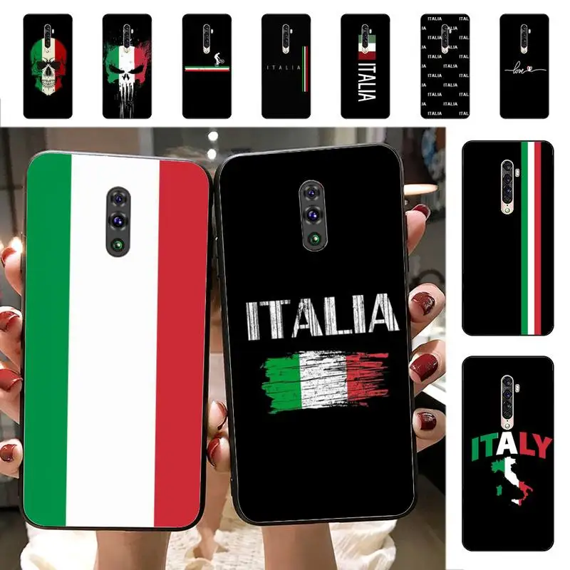 

Italy Flag Phone Case for Vivo Y91C Y11 17 19 17 67 81 Oppo A9 2020 Realme c3