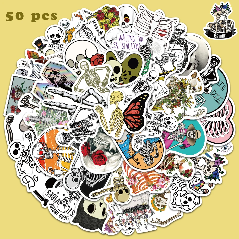 

10/50pcs Skeleton Art Of Terror Stickers Funny Graffiti Decals for Luggage Notebook Guitar Skateboard Helmet Waterproof Stickers