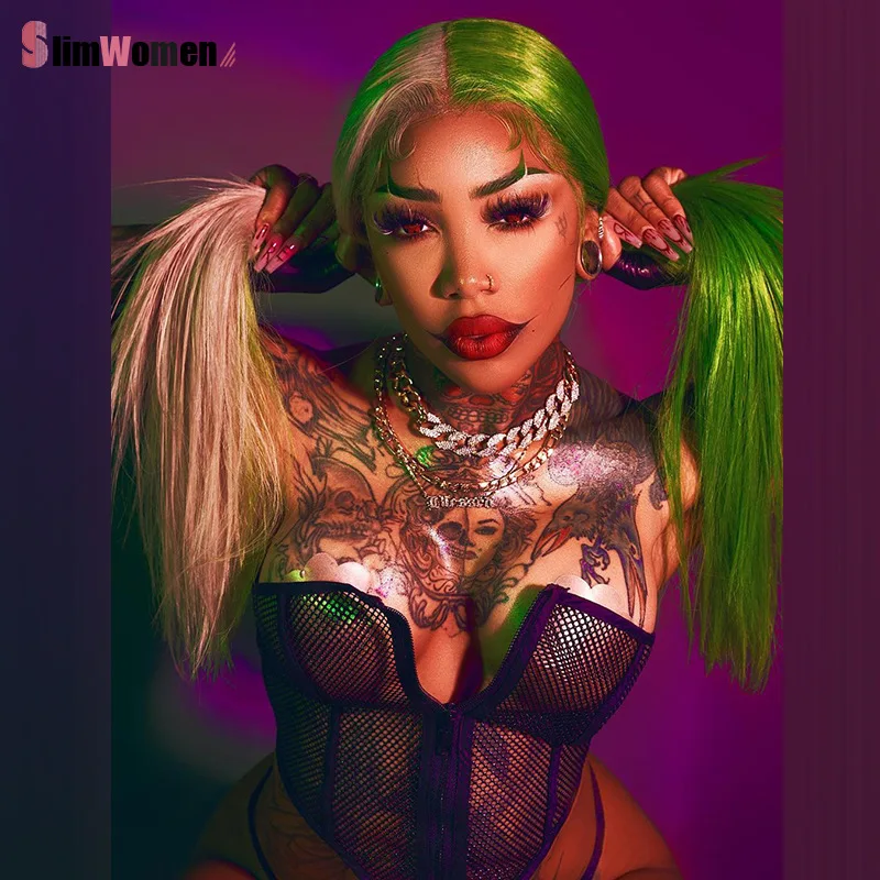 Черный прозрачный сетчатый укороченный топ бюстье сексуальный женский