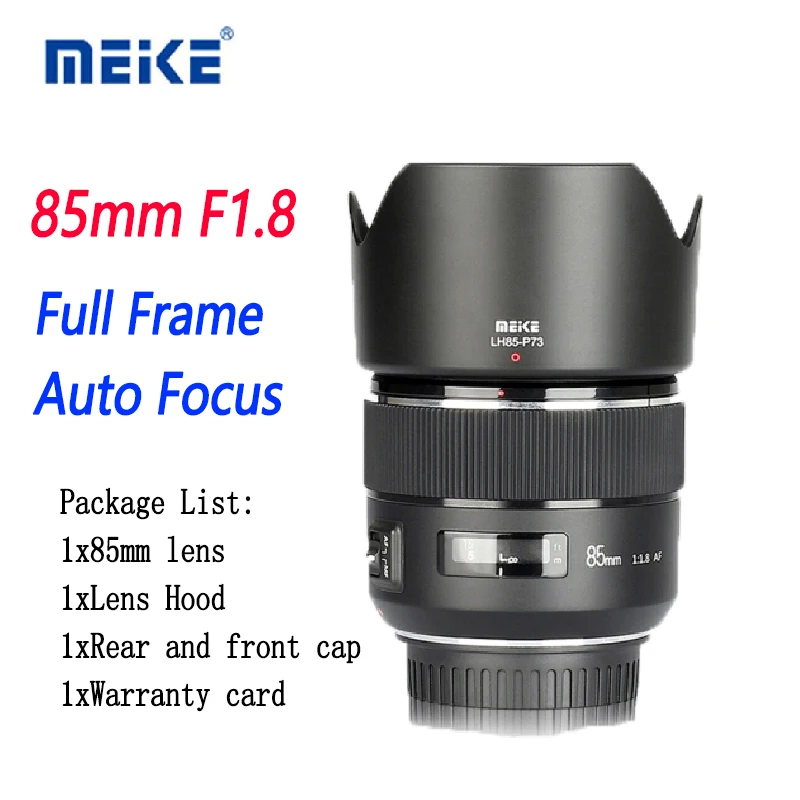 

Meike 85mm F1.8 Len Full Frame Auto Focus Camera Len For Canon EF Nikon F 60D 70D 600d T5 D500 D610 D750 D780 D800 Mount Cameras