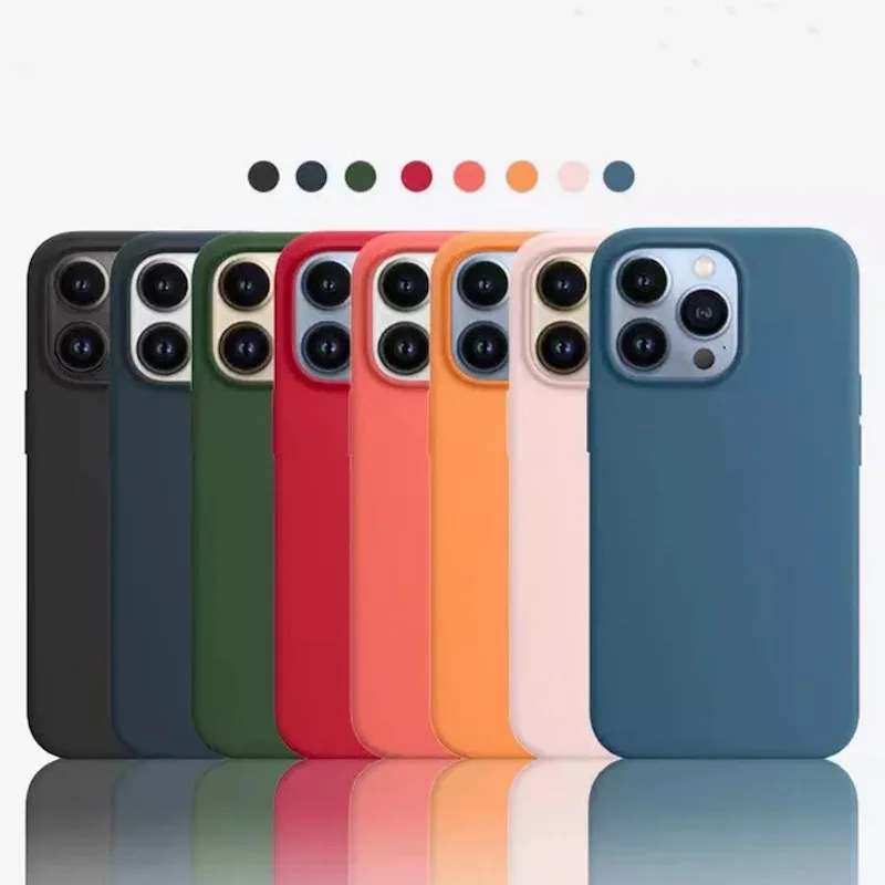 Official Original Silicone Case For iPhone 13 12 Pro X XS Max XR XS 7 8 Plus Case For iPhone 11 12 mini Pro Max Case Full Cover iphone 13 clear case