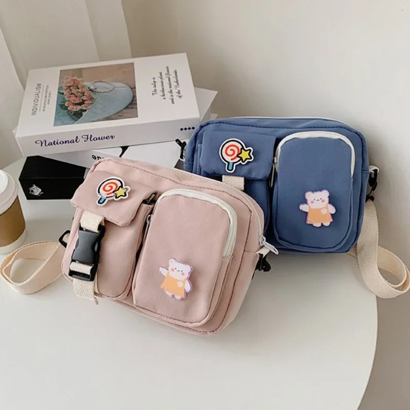 

Японская стильная кавайная сумка для девушек, Студенческая Маленькая нейлоновая сумка, сумки через плечо с несколькими карманами, женская новая сумка через плечо, женская сумка