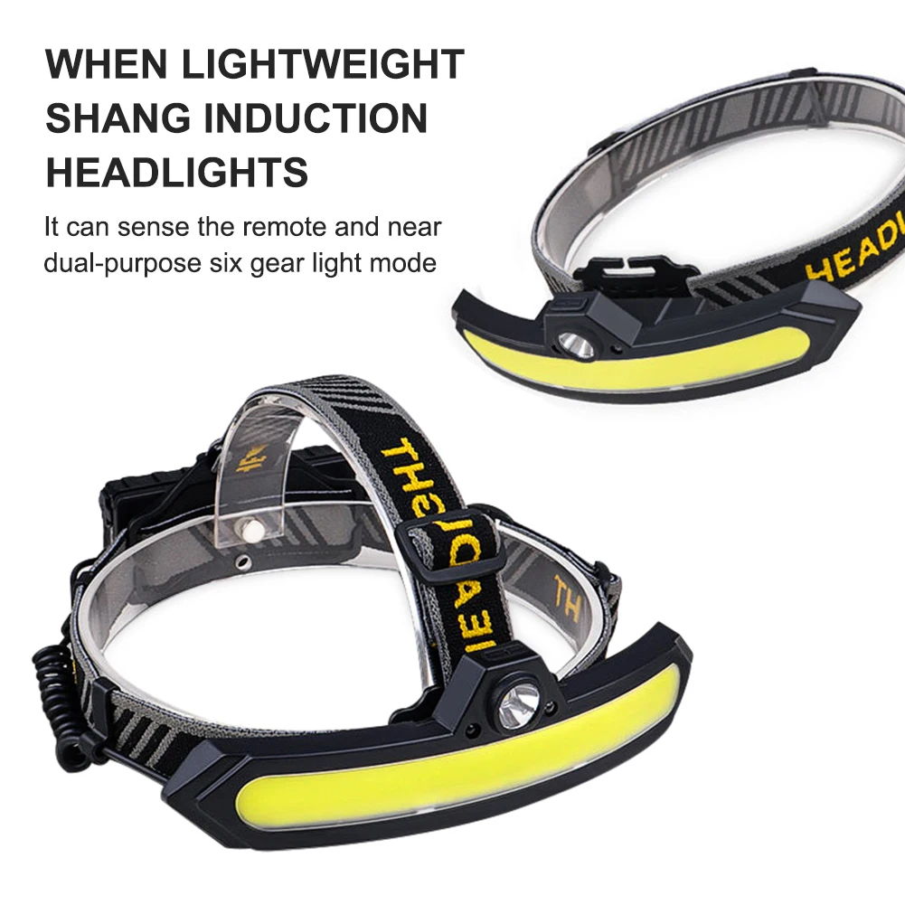

Powerful Sensor Headlamp COB XPE LED Rechargeable Fishing Headlight Outdoor Running Camping Emergency Head Torch Lamp