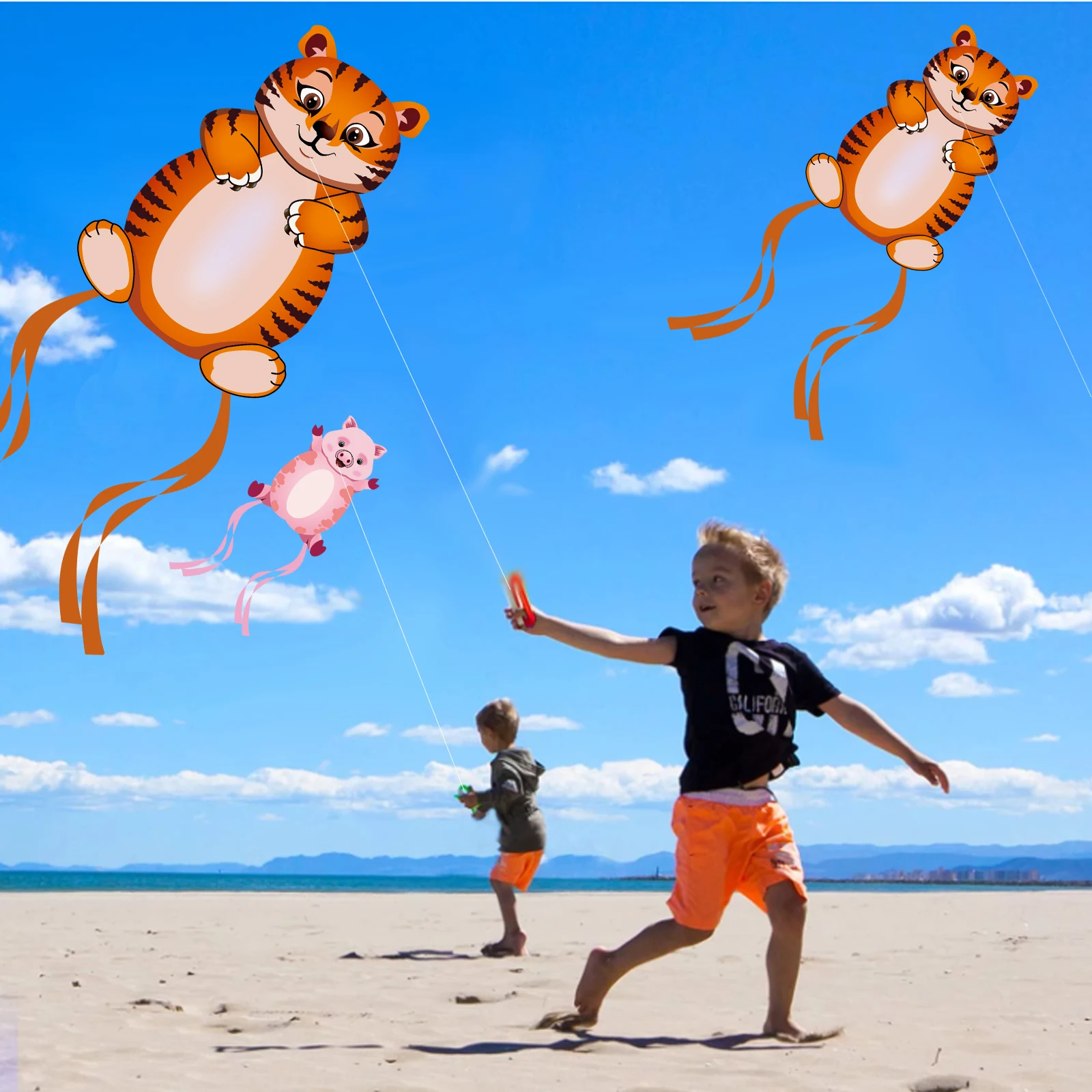 Воздушный змей для детей и взрослых танцующие воздушные Tig с длинным хвостом