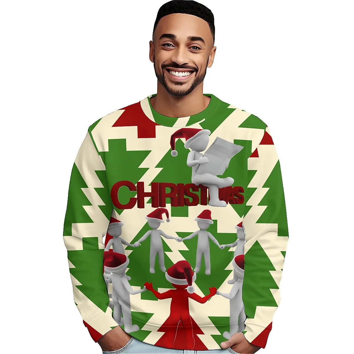 Рождественская Толстовка liaseo с 3D принтом в стиле ретро идеально подходит для