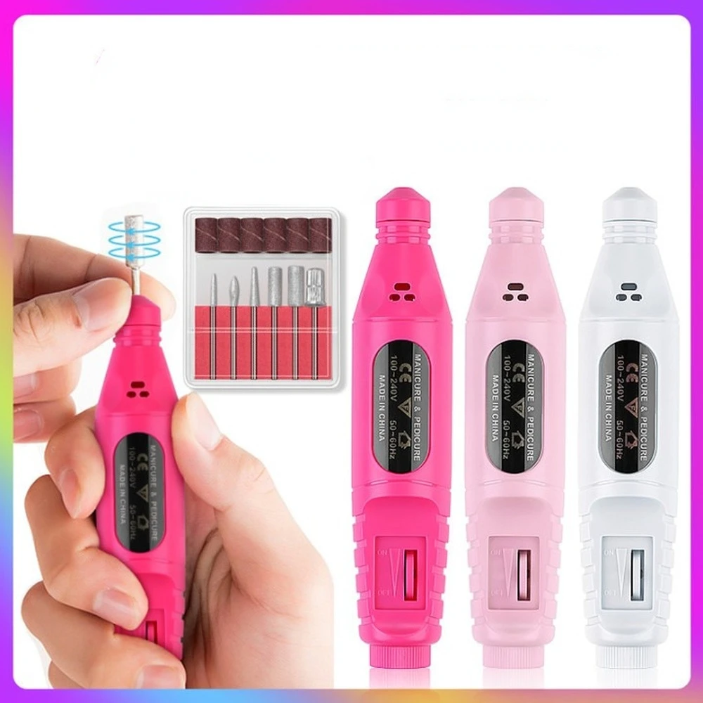 

Nail Drill Portable Electric Gel Removing for Milling Cutters Manicure and Pedicure Manicure Trainer Polisher Tool Safe Nail Bit
