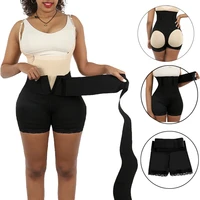 butt lifter shaper with waist wrap belt belly shaping panties tummy control hip enhancer shorts for women shapewear plus size