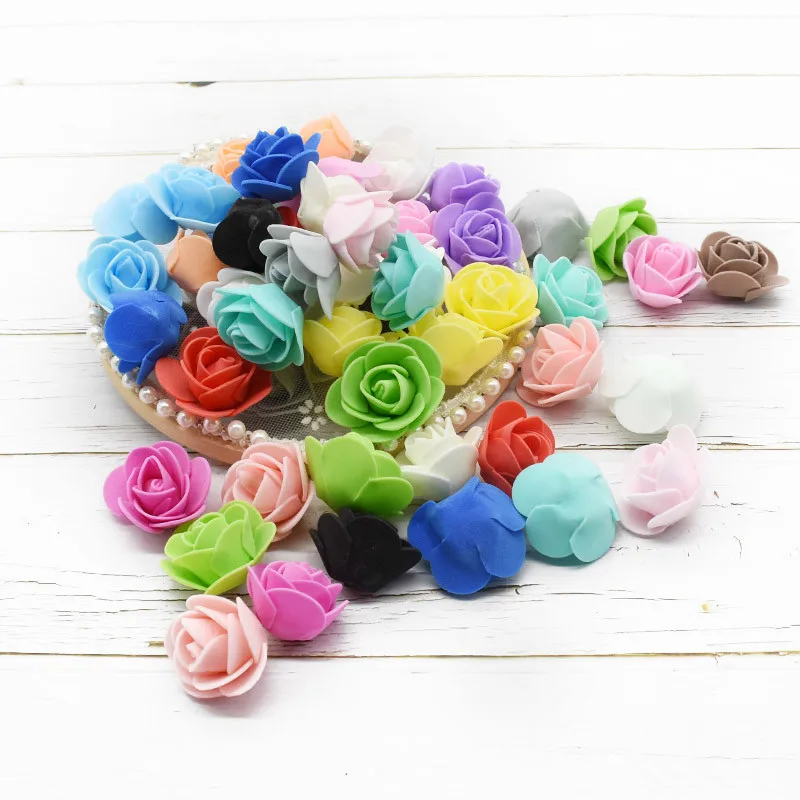 Миниатюрный Многоцветный Искусственный цветок розы из пены 50 шт.